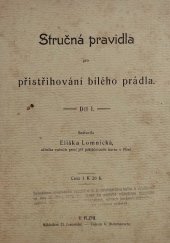 kniha Stručná pravidla pro přistřihování bílého prádla. I[-II], s.n. 1903