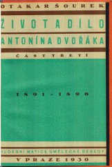 kniha Život a dílo Antonína Dvořáka, Hudební Matice Umělecké Besedy 1922