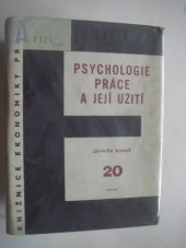 kniha Psychologie práce a její užití, Práce 1973