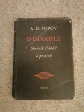 kniha O divadle Sborník článků a projevů, Orbis 1953