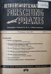 kniha Betriebswirtschaftliche Forschung und Praxis 1967, Verlag Neue Wirtschafts-Briefe 1967