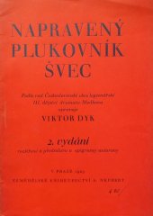 kniha Napravený plukovník Švec, Alois Neubert 1929