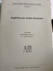 kniha Angličtina pro strojní inženýrství Určeno pro stud. fak. strojní, ČVUT 1990