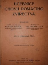 kniha Učebnice chovu domácího zvířectva Díl II, Český odbor zemědělské rady moravské 1927