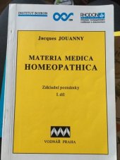 kniha Materia medica homeopathica 1. díl základní poznámky., Vodnář 1993