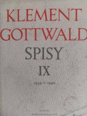 kniha Spisy sv. IX. - 1939-1942, SNPL 1954