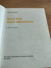 kniha Opravy vinutí malých elektromotorov, Slovenské vydavateľstvo technickej literatúry 1968