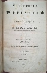 kniha Deutsch Griechisches Wörterbuch, Braunschweig  1862