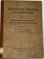 kniha Pětimístné logaritmy čísel,  Přírodovědecké vydavatelství 1952