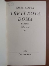 kniha Třetí rota doma Díl první román., Čin 1934