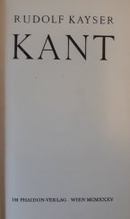 kniha Kant, Phaidon 1935