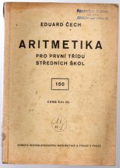 kniha Aritmetika pro první třídu středních škol, Jednota československých matematiků a fysiků 1946