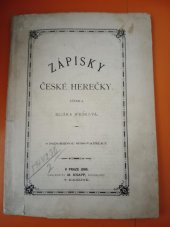 kniha Zápisky české herečky, M. Knapp 1886