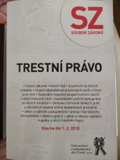 kniha Soubor zákonů  Trestní právo , Aleš Čeněk 2018