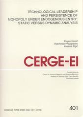 kniha Technological leadership and persistence of monopoly under endogenous entry: static versus dynamic analysis, CERGE-EI 2009