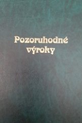 kniha Pozoruhodné výroky, Vydavateľstvo Michala Vaška 1996