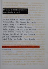 kniha Pokusy a dobrodružství poznámky k eseji, Karolinum  2008