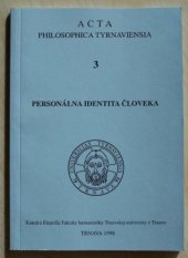 kniha Personálna identita človeka, Katedra filozofie fakulty humanistiky Trnavskej univerzity 1998