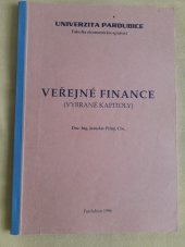 kniha Veřejné finance (vybrané kapitoly), Univerzita Pardubice, Fakulta ekonomicko-správní 1996