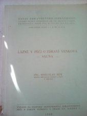 kniha Lázně v péči o zdraví venkova - Sauna, Spolek Péče o zdraví venkova 1948