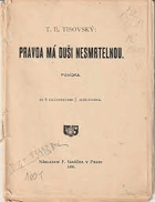 kniha Pravda má duši nesmrtelnou povídka, F. Šimáček 1906