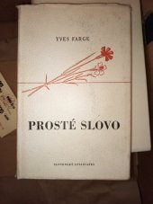 kniha Prosté slovo, Československý spisovatel 1954