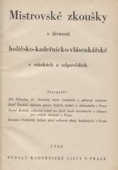 kniha Mistrovské zkoušky v živnosti holičsko-kadeřnicko-vlásenkářské v otázkách a odpovědích, Kadeřnické listy 1940