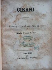 kniha Cikáni román pozůstalých spisů, Kateřina Jeřábková 1857