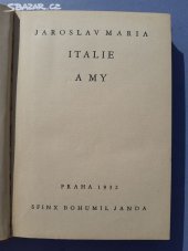 kniha Italie a my, Sfinx, Bohumil Janda 1932