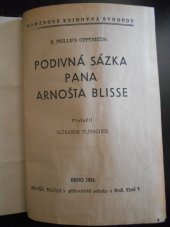 kniha Podivná sázka pana Arnošta Blisse, Novina, tiskařské a vydavatelské podniky v Brně 1934