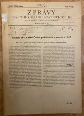 kniha Zprávy státního úřadu statistického Republiky Československé Seznam obcí v zemi České podle stavu z prosince 1945, Státní úřad statistický 1946