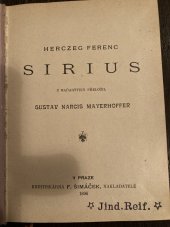 kniha Sirius, F. Šimáček 1896