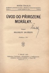 kniha Úvod do přirozené morálky, Ústřední nakladatelství a knihkupectví učitelstva českoslovanského 1922