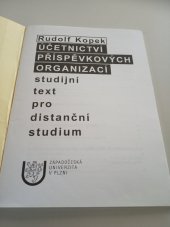 kniha Účetnictví příspěvkových organizací studijní text pro distanční studium, Západočeská univerzita v Plzni 2000