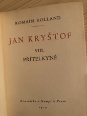 kniha Jan Kryštof. VIII., - Přítelkyně, Kvasnička a Hampl 1929