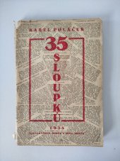 kniha 35 sloupků [črty], V. Horák 1925