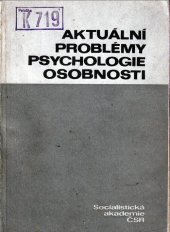 kniha Aktuální problémy psychologie osobnosti, Horizont 1979