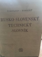 kniha Rusko-slovenský technický slovník, Slovenské vydavateľstvo technickej literatúry 1956