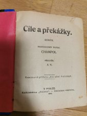 kniha Cíle a překážky román, s.n. 1913