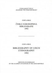 kniha Česká národopisná bibliografie 1992 = Bibliography of czech ethnography1992, Etnologický ústav Akademie věd České republiky 2000