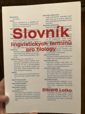 kniha Slovník lingvistických termínů pro filology, Univerzia Palackého v Olomouci 2005