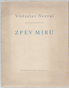 kniha Zpěv míru báseň, Československý spisovatel 1950