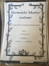 kniha Hermetické lékařství rostlinné spagyrická příprava kvintesence, Ústřední nakladatelství okultních děl 1921