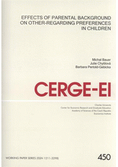 kniha Effects of parental background on other-regarding preferences in children, CERGE-EI 2011