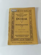 kniha Dvorak, No 303, Op 105 Streichquartett, As dur., Ernst Eulenburg 1900