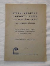 kniha Státní zkoušky z hudby a zpěvu a pohybového umění pro soukromé učitele Přehled zkušební látky a pokyny pro kandidáty učitelství hudby a pohybového umění, Ludvík Nerad 1947