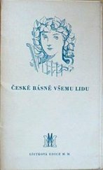 kniha České básně všemu lidu! lístková edice Marie Markové, Marie Marková 1947