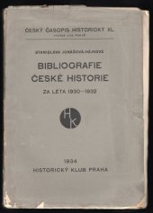 kniha Bibliografie České historie za léta 1930-1932, Historický klub 1934