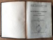 kniha Kontrola výroby v závodech hospodářsko-průmyslových, Ministerstvo zemědělství 1930