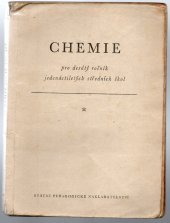 kniha Chemie pro desátý ročník výzkumných jedenáctiletých středních škol pokusná učebnice, SPN 1960